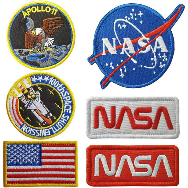 Parche bordado con forma de NASA de 6 piezas Parche para planchar/Coser  insignia para astronauta Espacio Disfraces Chaqueta de disfraces Parche de  bandera táctica de costura TUNC Sencillez