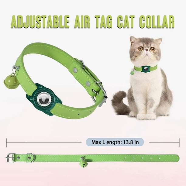 Collar de gato verde Airtag Collar de gato Airtag Titular Hebilla de  seguridad, Collar de gato personalizado oso de fresa Electrónica