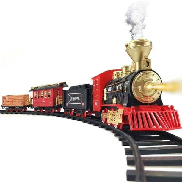 Hot Bee Train Toys - Motor de locomotora de vapor, juguete de tren, humo,  luces y sonidos, para niños de 3, 4, 5, 6, 7+ años