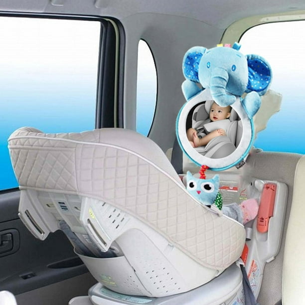 Espejo de coche de bebé para asiento trasero, espejo de coche orientado  hacia atrás para bebés. (rosa)