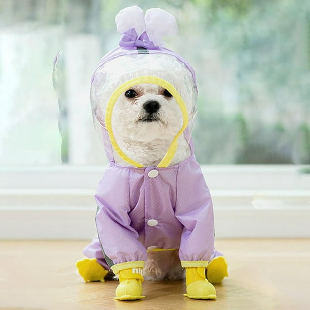 Chubasquero impermeable reflectante para perro, poncho ligero y  transpirable con capucha, chaqueta impermeable con correa ajustable para el  vientre y