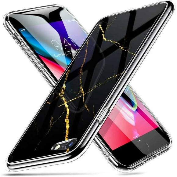 funda esr mimic cristal para iphone se 2020 iphone 8 y 7 marmol negro esr mimic