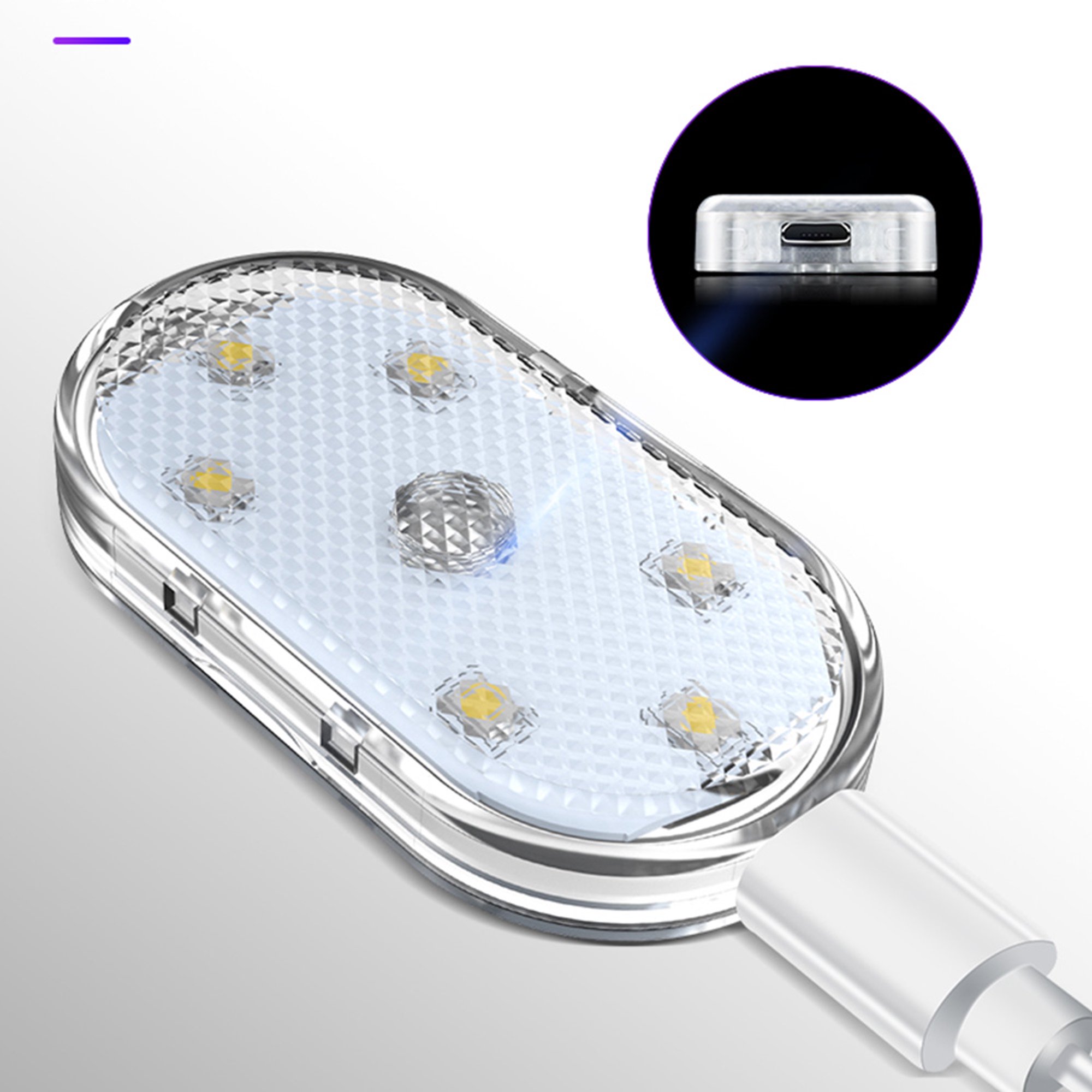 Luces LED táctiles sensibles al tacto para coche, luz Interior inalámbrica  USB, lámparas de lectura para