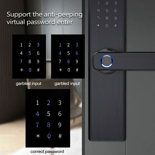  WiFi huella digital inteligente cerradura de puerta tarjeta de  contraseña electrónica, cerradura de huella digital con contraseña (modelo:  20X235 (5572)) : Herramientas y Mejoras del Hogar