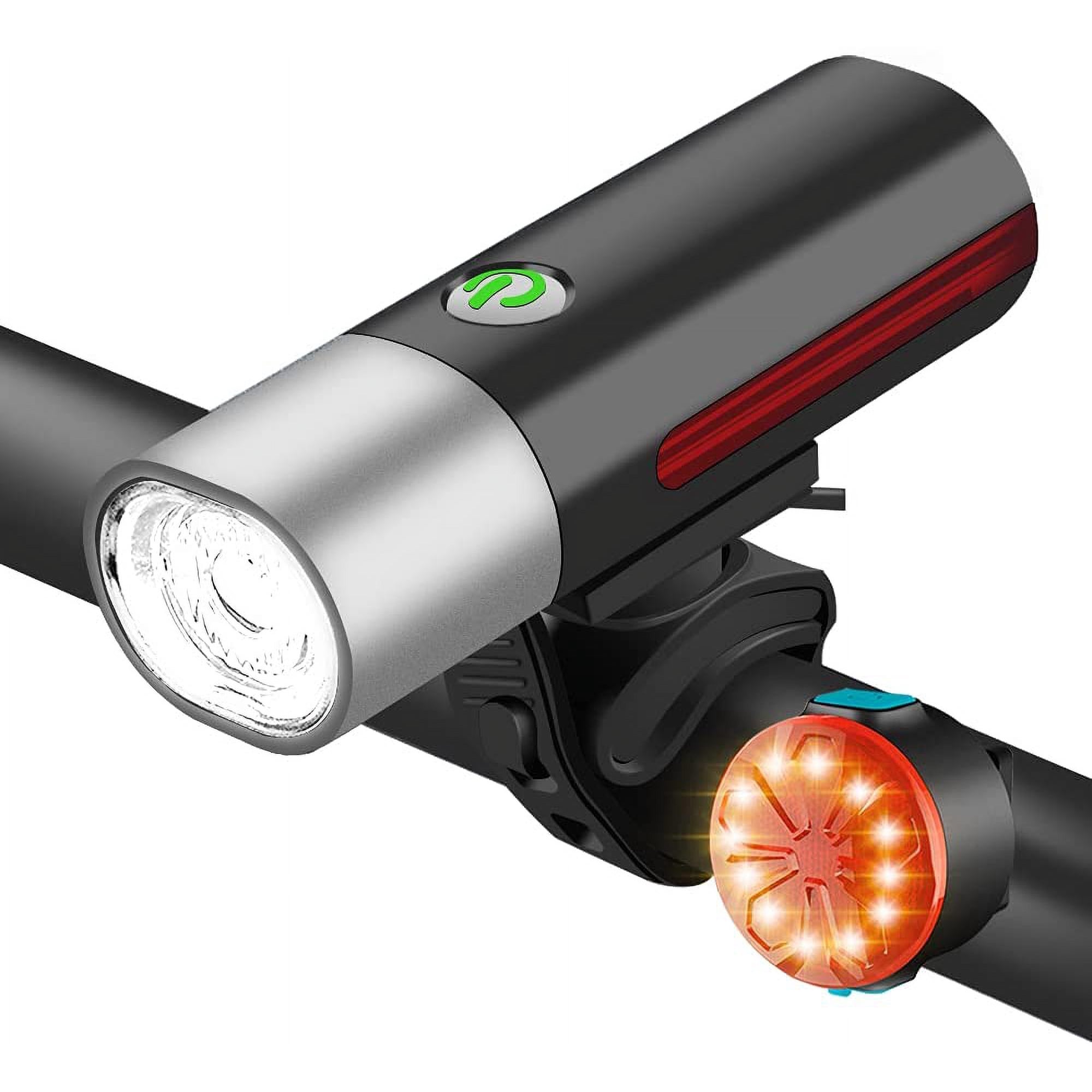 Juego de luces para bicicleta, potente kit de luces LED para bicicleta, luz  para bicicleta impermeable IPX5, luz para bicicleta recargable por USB, luz  delantera y trasera para bicicleta de carretera JM