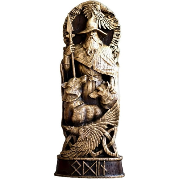 figura decorativa de odín figura decorativa de odín figura decorativa de dioses nórdicos estatua decorativa vikinga dios germánico escandinavo decorativo wodan escultura de biblioteca de refugio tunc sencillez