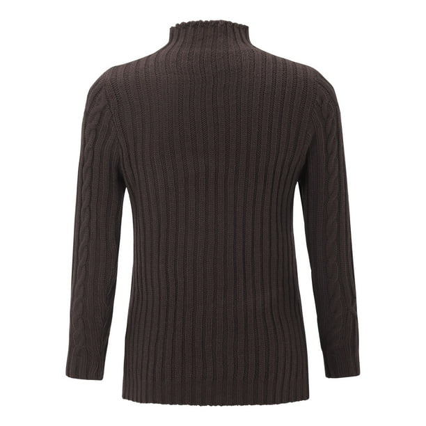 Comprar Jersey de cuello alto para mujer, suéter holgado de punto liso de  manga larga para otoño/invierno, jersey para mujer 2023