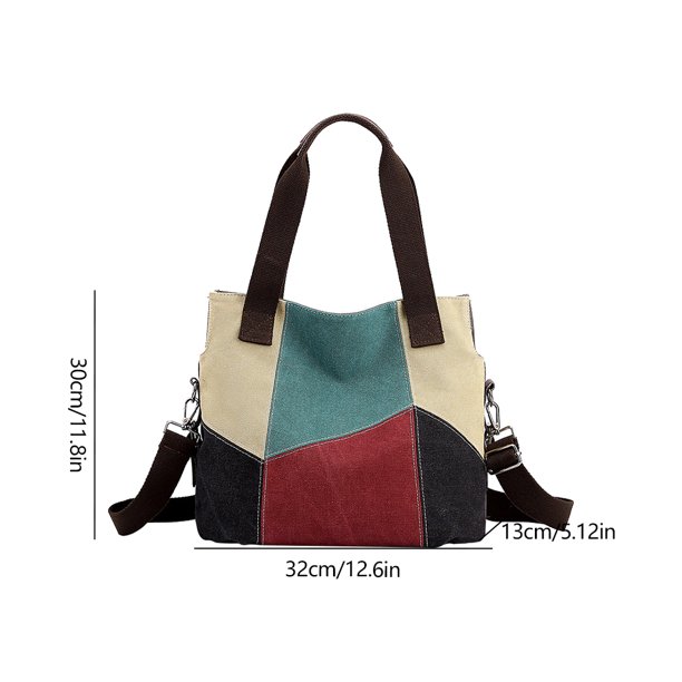 Bolsos de cuero para mujer, con asa superior, con costuras de color de  contraste, bolso de hombro para mujer