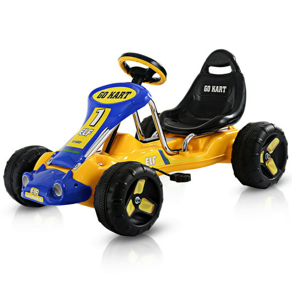 costway go kart pedal para niños coche vehicle juguete infantil amarillo y azul costway modern