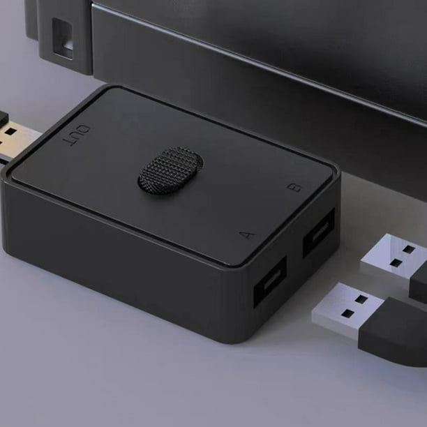 Interruptor USB 2 en 1 salida USB 3.0 compartidor bidireccional para  compartir teclado y ratón de impresora