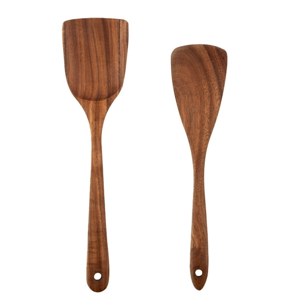 Juego de utensilios de madera para cocinar, juego de utensilios de madera  de teca, espátula de madera para utensilios de cocina antiadherentes, juego