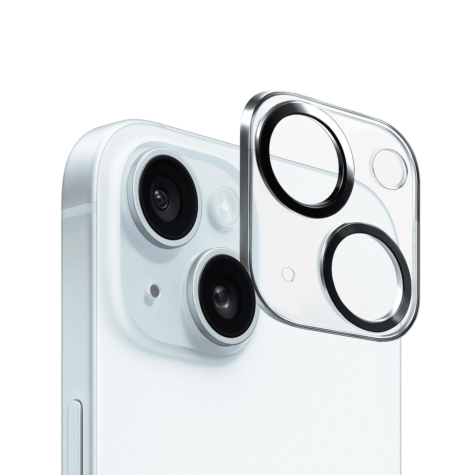 Mica de cámara cristal 9d deluxe 2mm para iphone 15 / 15 plus – protector vidrio templado negro, alta claridad y ajuste perfecto