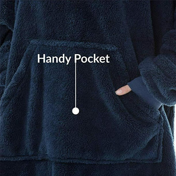 Sudadera con capucha de gran tamaño para hombre y mujer, manta vestible de  lana cálida informal a la Ticfox