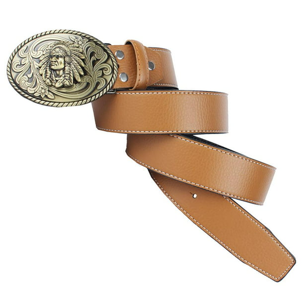 Cinturón de cuero para hombre Estilo vintage Hebilla Cinturón causal  Pantalones Correa de cintura Ci Macarena cinturones de cintura