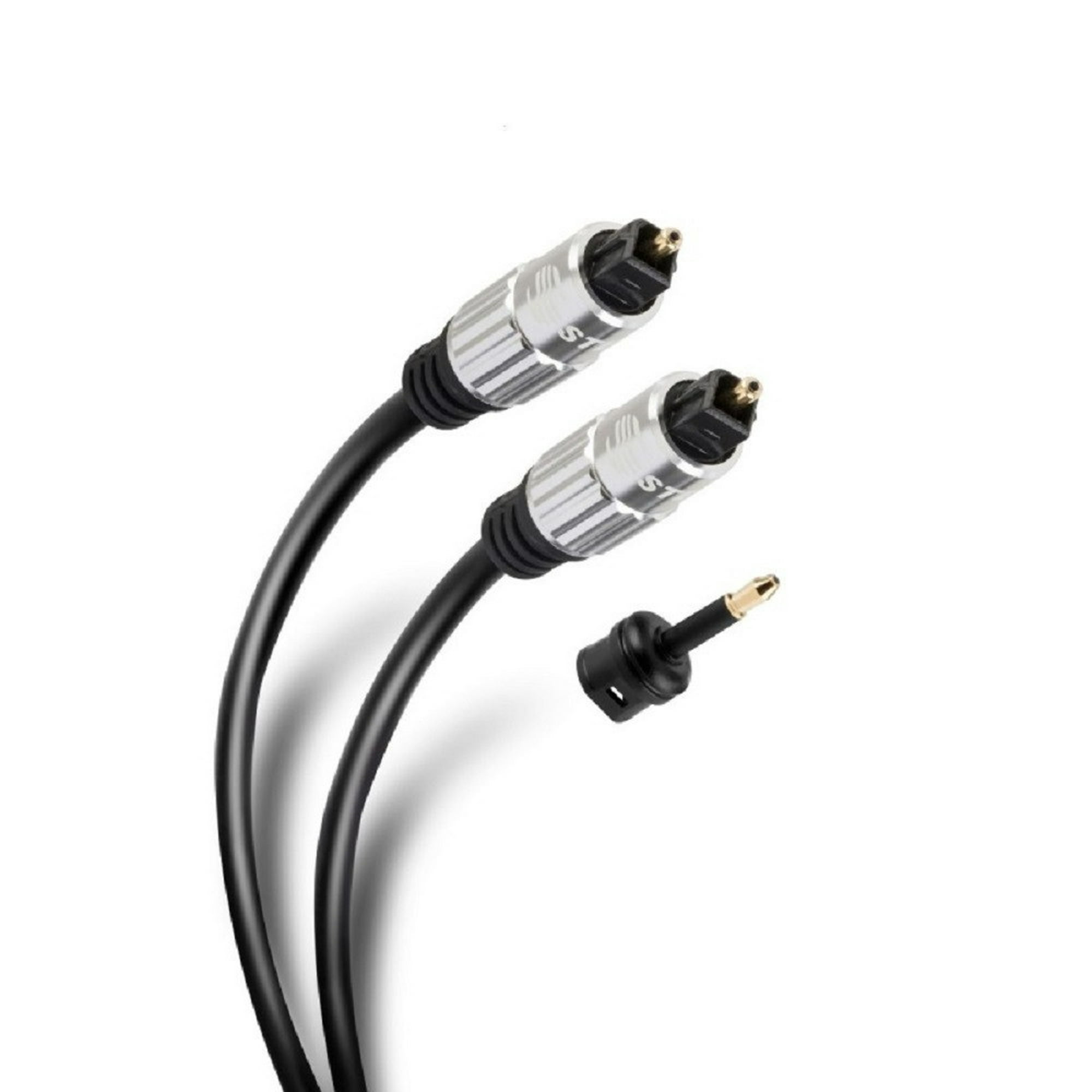 ivanky Cable de audio óptico de 10 pies/9.8 ft, cable de audio de fibra  trenzada delgado, cable óptico digital, cable Toslink, carcasa de aluminio