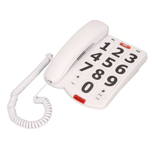 Teléfono con botones grandes teléfono fijo para personas mayores gran  volumen ajustable remarcación del último número usable para personas mayores