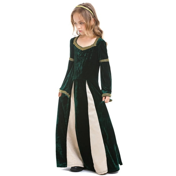 Vestido medieval retro para mujer, disfraz de terciopelo renacentista, con  cordones, irlandés, sobre vestidos largos, vestido retro para cosplay, 01