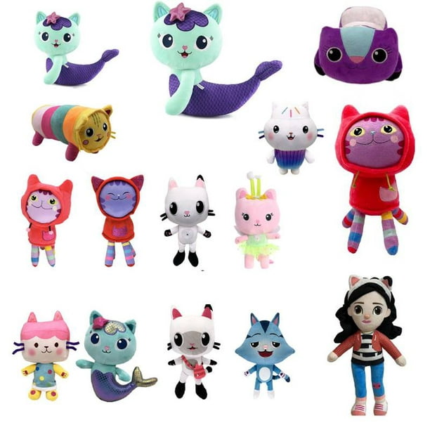 Gabby-casa de muñecas de peluche para niños, juguete de gato de dibujos  animados, sirena, 25CmMistyR He Qiyong unisex