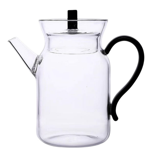  WAIT FLY Juego de jarras de agua clásicas de vidrio  transparente con vaso de cristal, jarra de agua nocturna con juego de  tazas, jarra de agua para jugo, color negro, 23