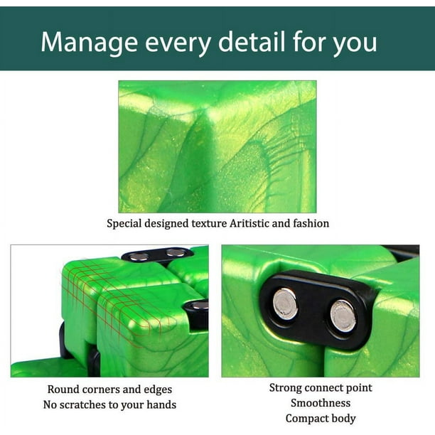 Little Golden Elephant Upgrade Infinity Cube Fidget Toys, Cool Mini Gadgets  mejor para aliviar el estrés y la ansiedad y matar el tiempo (verde  esmeralda) brillar Electrónica