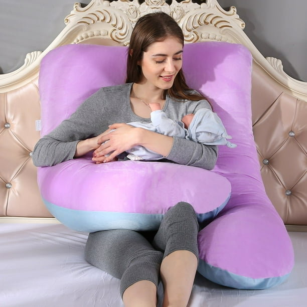 Almohada de maternidad en forma de U para mujeres embarazadas, cojín suave  y cómodo para dormir qym unisex