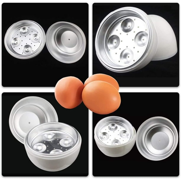RV Cocedor de huevos para microondas para 4 huevos, cocedor de agua,  microondas en solo 8 minutos para huevos duros y blandos, cocedor rápido de