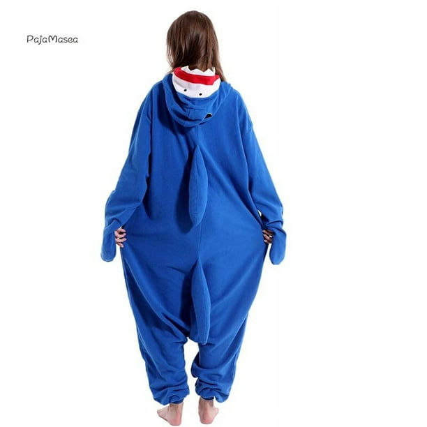 Pijama con cremallera de tiburón azul para hombre y mujer, ropa de dormir  para fiesta de Halloween, Kigurumi, regalo de cumpleaños