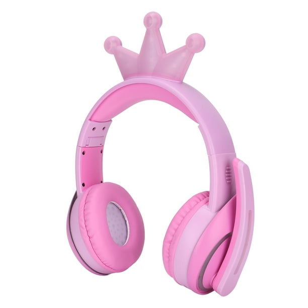 Auriculares inalámbricos rosados para niña, auriculares Bluetooth 5.1  estéreo de alta fidelidad IPX5 impermeables con micrófono dual y funda de  carga