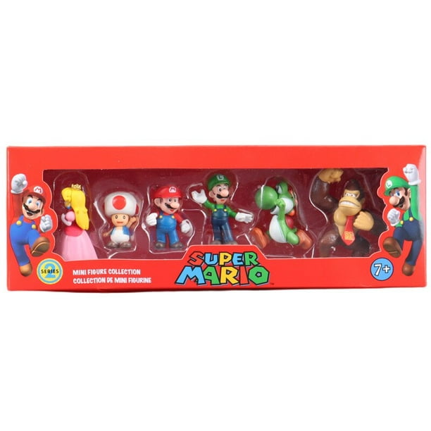 Figuras de acción de Super Mario Bros para niños, juguetes de PVC, modelos  de Luigi, Yoshi, Donkey Kong, seta, regalos de cumpleaños, 6 unidades por  Set Fivean Figuras de anime