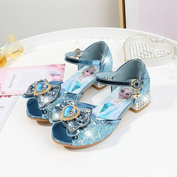 Novedad de verano de Disney, sandalias de tacón alto de frozen elsa para niñas, zapatos princesa Gao Jinjia | Walmart en línea