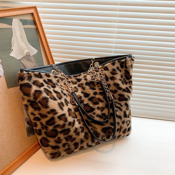 Bolso tipo cartera de estampado de leopardo