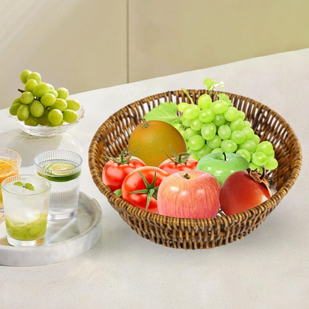 Cesta tejida de mimbre para frutas y verduras, cesta de mimbre para frutas,  cesta de picnic, cesta de frutas, verduras, cesta de mimbre, cesta de