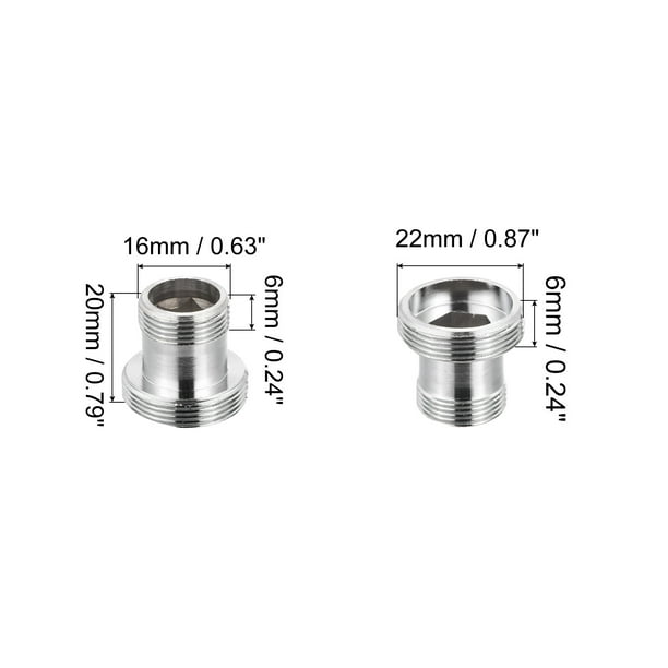 2 Piezas Adaptador para Grifo, 16 mm a 22 mm / 22 mm a 16 mm