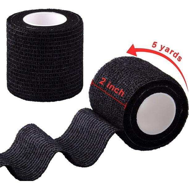 15 rollos de cinta cohesiva elástica vendaje autoadhesivo cinta adhesiva  deportiva cinta cohesiva para dedos manos pies muñecas (negro, 5 cm x 4,5  m) Rojo Verde