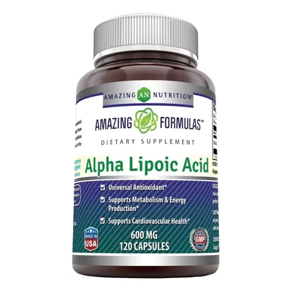 amazing formulas alpha lipoic acid  600 mg  120 cápsulas