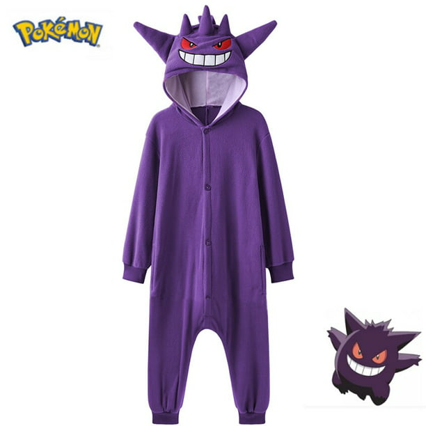 Pijama de franela de Pokémon Gengar para mujer y hombre, ropa de