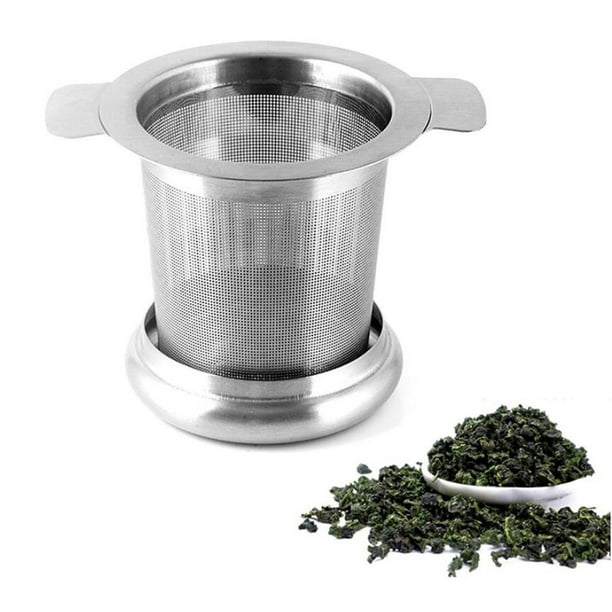 Infusor de té y café de acero inoxidable, filtro de hojas de té/café para  el hogar con tapa y asa para colgar en teteras, Filtros de Malla Fina