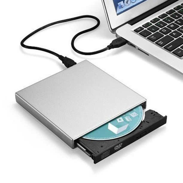 USB 2.0 DVD externo delgado RW Grabadora de CD Lector Reproductor