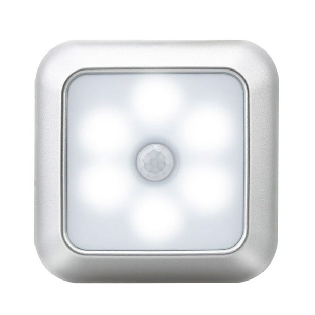 Ounissouiy Luz nocturna Sensor de movimiento Luz LED Lámpara de noche de  inducción humana para hotel en casa, Cuadrado, Carcasa plateada, Luz Type2  NO2