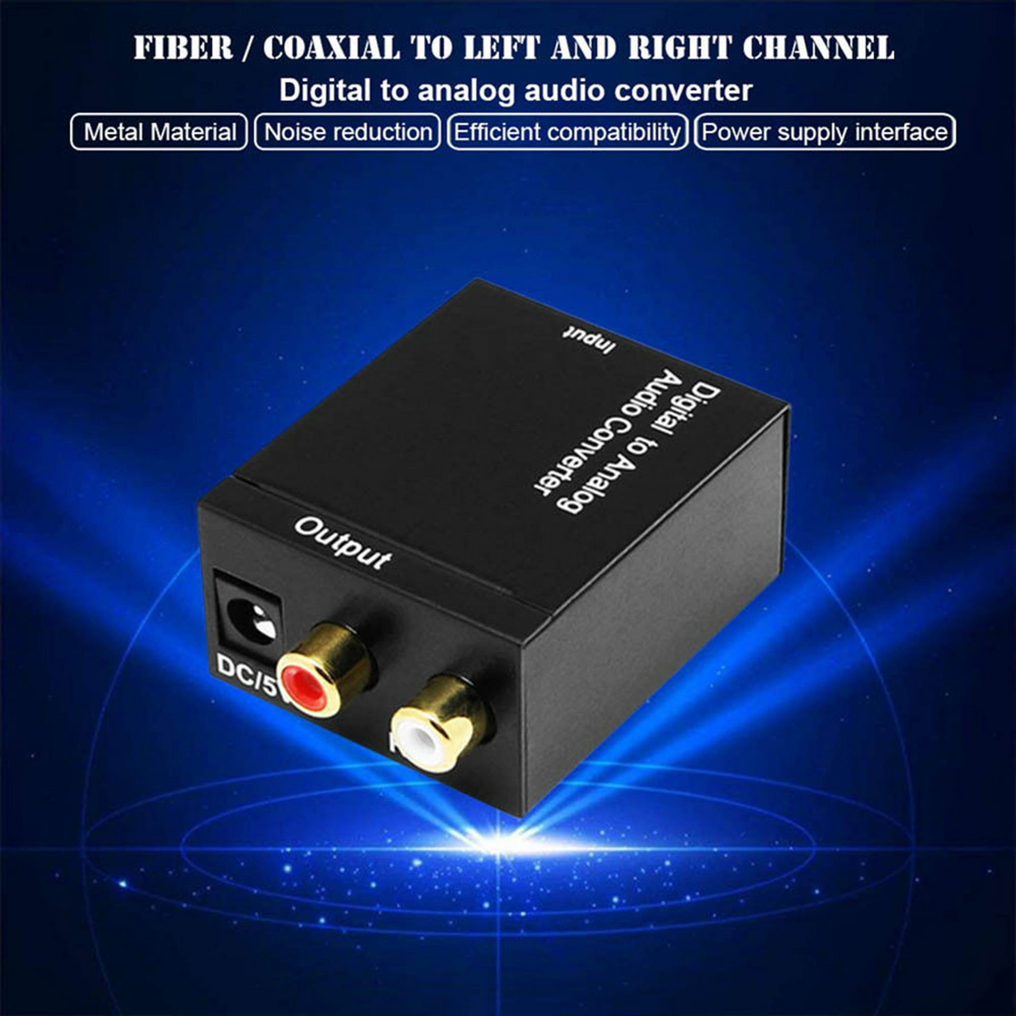 Convertidor Audio Optico A Analogo RCA, Incluye Cable Poder