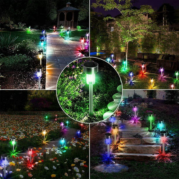 Luces LED de paisaje para exteriores, luces de inundación redondas, luces  de jardín AC85-265 V, luz de árbol giratoria para hotel, patio, parque
