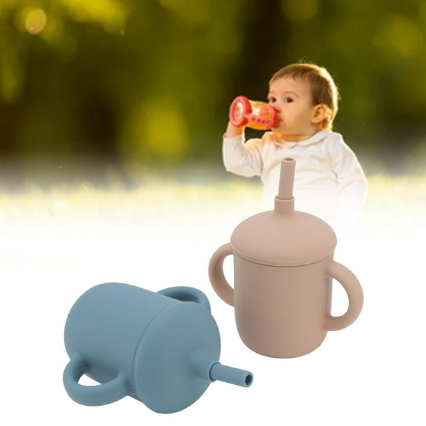 Taza de silicona para bebés mango antideslizante de grado alimenticio 150ml  fácil de limpiar taza de silicona duradera para bebés con pajita para niños  pequeños Higoodz Otros