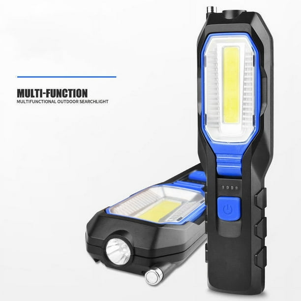 HEDAQI Luz de trabajo recargable portátil LED linterna magnética multiusos  con gancho para colgar, linterna de trabajo impermeable para reparación de
