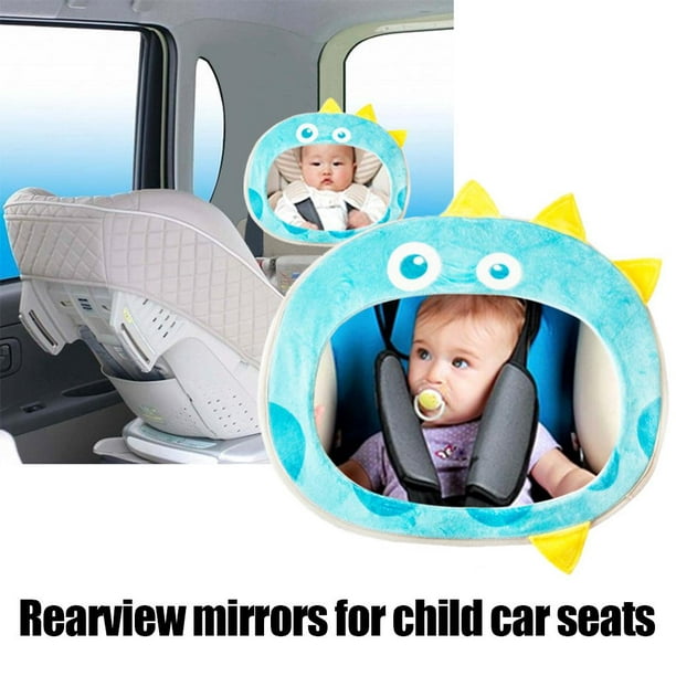 Espejo retrovisor Espejo para bebé de seguridad para el asiento trasero del  coche, reposacabezas para recién nacidos , AZUL Fanmusic