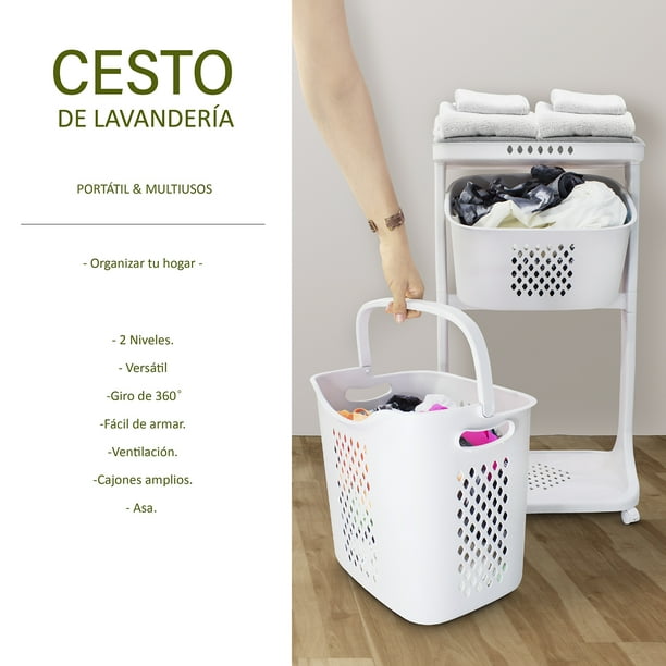 Cesto para ropa sucia plegable IDEA NUOVA 3 compartimentos