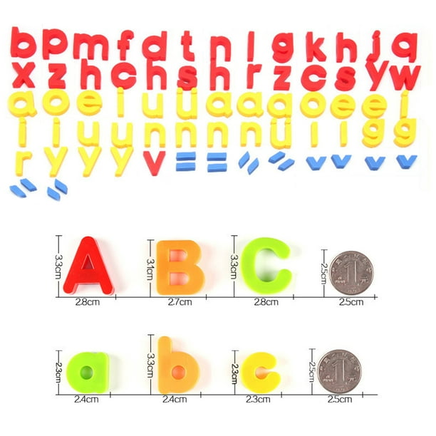 Juego de 192 letras magnéticas, números de 9 colores (con bloques de  patrones, símbolos), imanes del alfabeto, regalo para niños en edad  preescolar