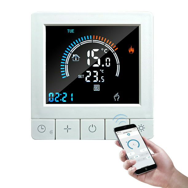 Termostato digital programable con bloqueo para niños WiFi Pantalla LCD  Sensor NTC Calefacción eléctrica Piso cálido Controlador de temperatura por  suelo radiante Termostato de pared inteligente para