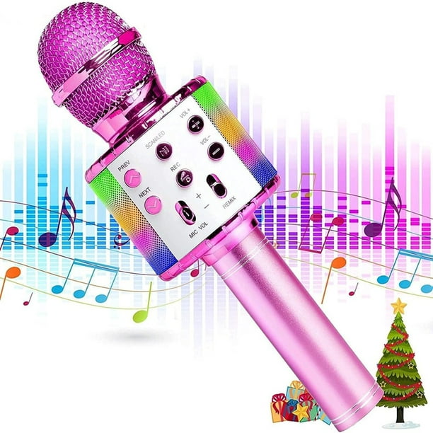 Regalo de cumpleaños para niña de 8 años, micrófono de karaoke para niños,  juguetes para niñas