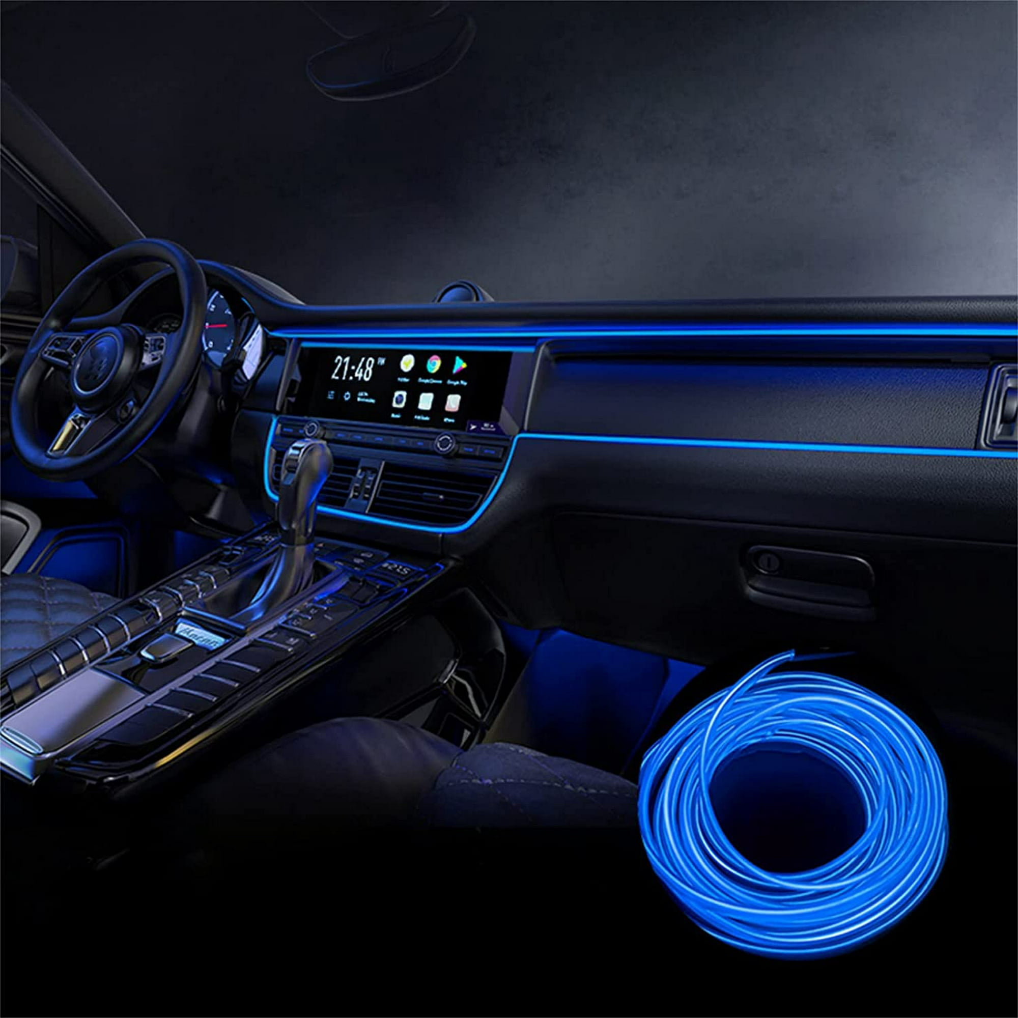 Luces interiores de coche, tira de luz LED RGB para coche, 5 en 1