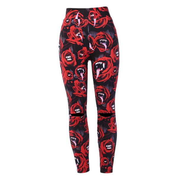 Leggings Delgados de s Mujeres Estampado Floral Pantalones Render Pantalones  Elásticos Pantalones ME Baoblaze Pantalones pitillo elásticos para mujer